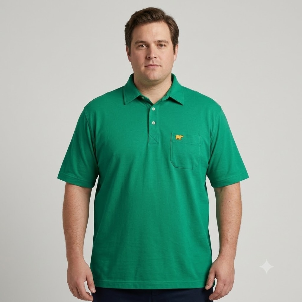 Vintage 90s Golden Bear Jack Nicklaus Green Polo Golf Shirt Size L‎